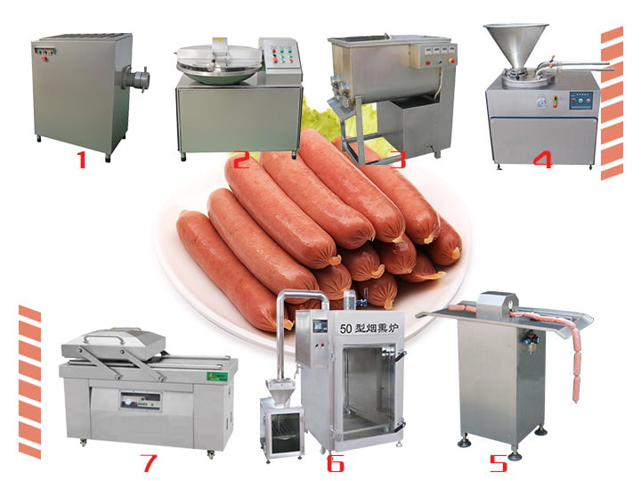 Mashed sausage making machines