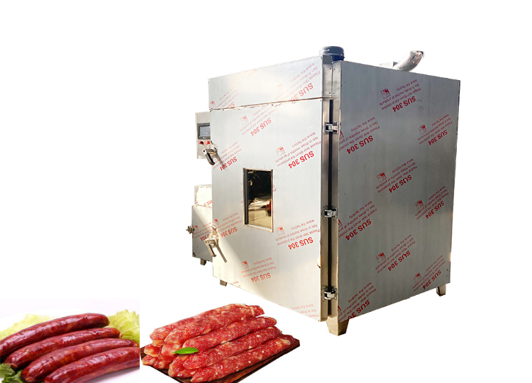 Automatic meat smoking machine for smoking fish, sausage
