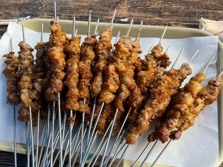 Automatic Bbq Meat Skewer Machine | Large Kebab Making Machine 2 Grilled meat