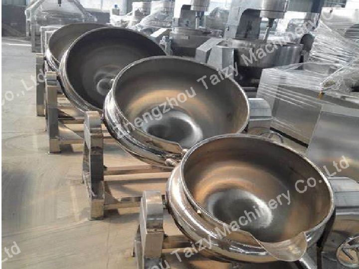 olla de cocción con chaqueta para carne enlatada